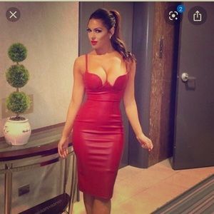 Nasty Gal Faux leather bustier cocktail dress